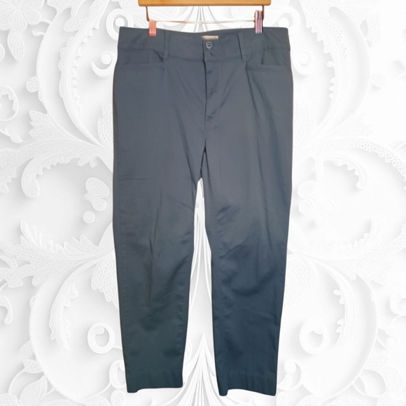 Loft Blue-Gray Straight Cropped Pants Size 4 - Picture 1 of 5
